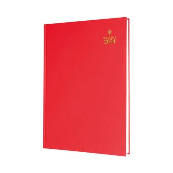 Collins A5 Desk Diary Week To View Red 2024 35-15.24