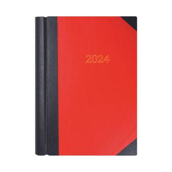 Collins A4 Desk Diary 2 Pages Per Day Black/Red 2024 42