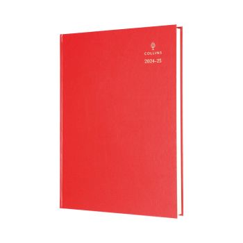Collins Academic Diary Day Per Page A4 Red 2025-2026 44MRED25