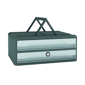 CEP MoovUp 2 Drawer Module Polystyrene with Key Lock and Handles Grey 1091116361