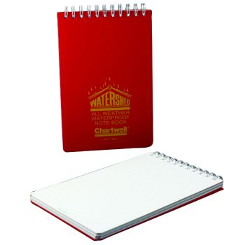 Exacompta Chartwell Ruled Watershed Waterproof Book 101x156mm Red 2291