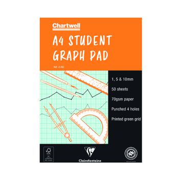 Clairefontaine Chartwell 1/5/10mm Graph Pad A4 50 Leaf J14B