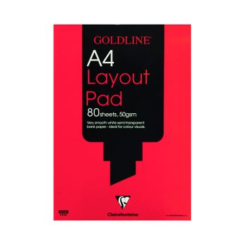 Clairefontaine Goldline A4 White 80 Sheet 50gsm Acid-Free Paper Layout Pad GPL1A4