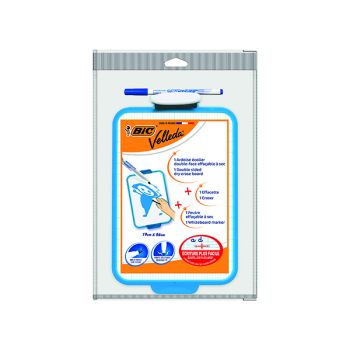 Bic Velleda Drywipe Board Blue 190x260mm (Portable and double sided with holes for hanging) 841360