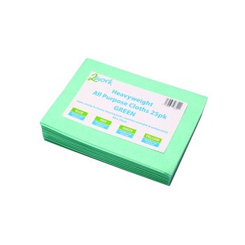 2Work Heavyweight Cloth 400x400mm Green (Pack of 25) 103278