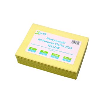 2Work Heavyweight Cloth 400x400mm Yellow (Pack of 25) 103278