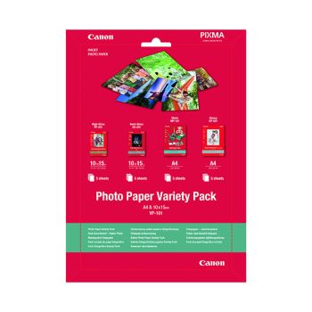 Canon Photo Paper Variety Pack and 10 x 15cm (Pack of 20) 0775B079