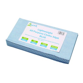 2Work All-Purpose Cloth 600x300mm Blue (Pack of 50) 102840BU
