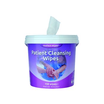 EcoTech White Patient Cleansing Wipes 150 Sheets EBPC150
