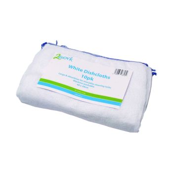 2Work Dishcloth 300x400mm White (Pack of 10) 100212