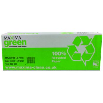 Maxima Blue 1-Ply Z-Fold Hand Towel 250 Sheets (Pack of 12) KMMAX7085
