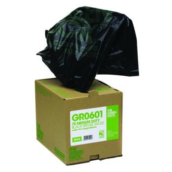 The Green Sack Heavy Duty Refuse Bag in Dispenser Black (Pack of 75) GRO601