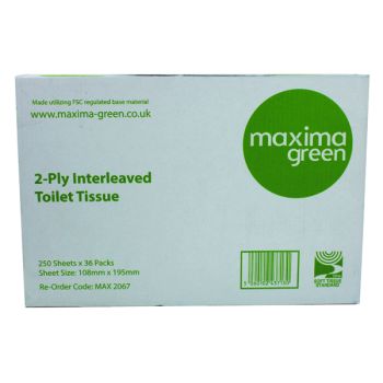 Maxima Bulk Pack Toilet Tissue 2-Ply 250 Sheets White (Pack of 36) KMAX2067