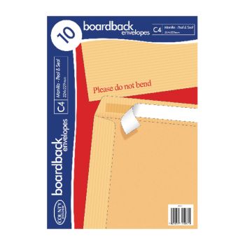 County Stationery C4 10 Manilla Board Back Envelopes (Pack of 10) C525