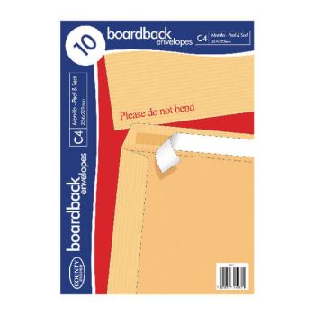 County Stationery C4 Board Back Manilla Envelopes x10 (Pack of 10) C525