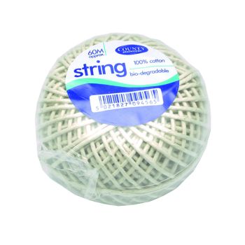 County Cotton String Ball Medium 60m (Pack of 12) C176