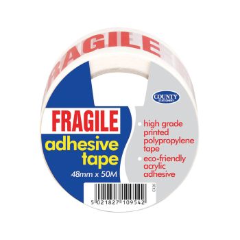 County Stationery Fragile Tape 48mmx50m (Pack of 6) C420