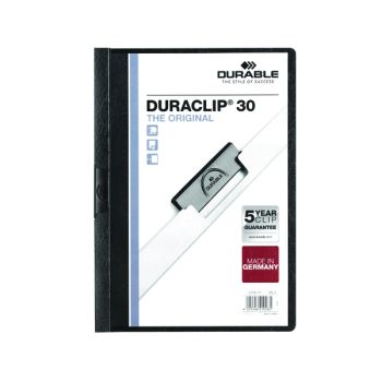 Durable 3mm Duraclip File A4 Black (Pack of 25) 2200/01