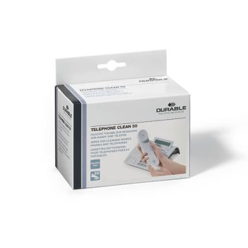 Durable Telephone Clean 50 Cleaning Wipes Bio-degradable Individually Wrapped (Pack of 50) 578502