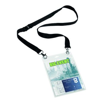 Durable A6 Name Badge with Textile Lanyard (Pack of 10) 852501