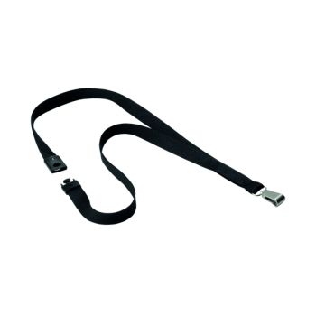Durable Textile Lanyard With Snap Hook 15mm Black (Pack of 10) 812701
