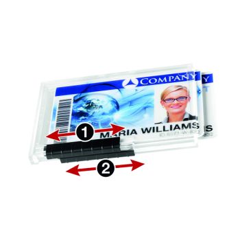 Durable Duo Pushbox Security Pass Holder Transparent (Pack of 10) 892119