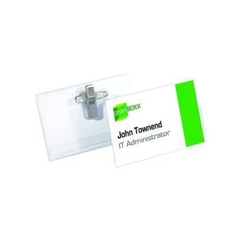 Durable Combi Clip Badge 54x90mm Transparent (Pack of 50) 8101-19