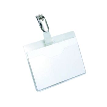 Durable Clip On Landscape Name Badge 60x90mm Transparent (Pack of 25) 8106