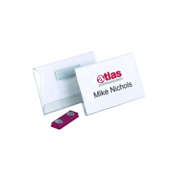 Durable Magnetic Name Badge 54x90mm Transparent (Pack of 25) 8117/19