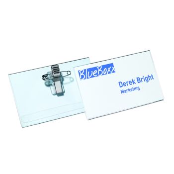 Durable Combi Clip Badge 54x90mm Transparent (Pack of 50) 8145/19