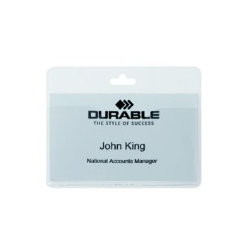 Durable Visitor Badge 60x90mm Transparent (Pack of 50) 999108008 - DISCONTINUED
