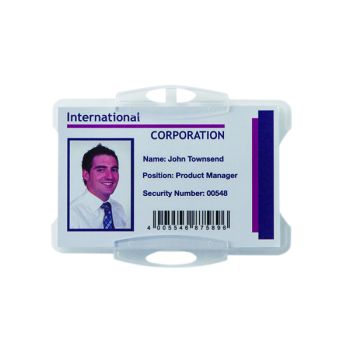 Durable Security Swipe Card Holder Transparent (Pack of 50) 999108011