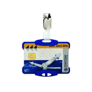 Durable Security Pass Holder With Clip Blue (Pack of 25) 8118/06
