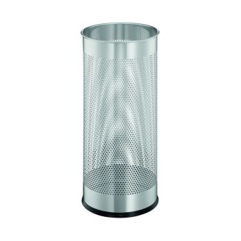 Durable Metal Umbrella Stand 28.5 Litre Round Silver 335023