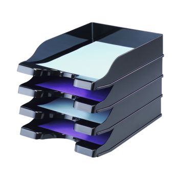Deflecto SteriTouch Stacking Letter Tray Black CP130STBLK