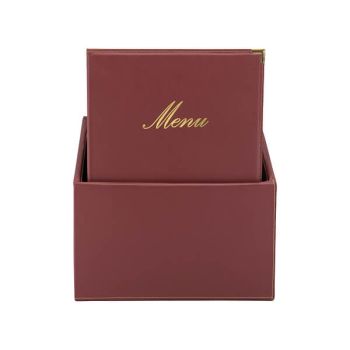 Securit Classic A4 Book Cover Box Set Leather 4 x A4 Insert Wine Red (Pack of 20) MC-BOX-CRA4-WR