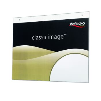 Deflecto Landscape Wall Sign Holder A4 (Pre-drilled for wall mounting) DE469YTCRY