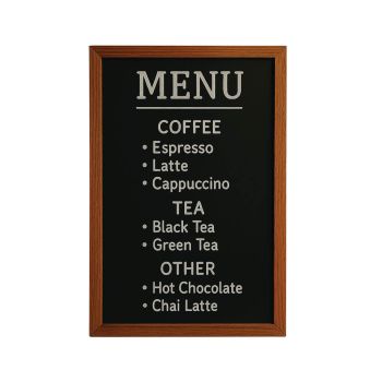 Deflecto Wall Mounted Chalkboard 300x400mm Teak WCB-30-40-TE