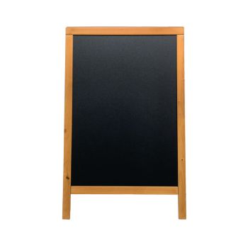 Deflecto Double Sided Pavement A Frame Chalkboard 850x545x440mm Teak PACB-85-TE