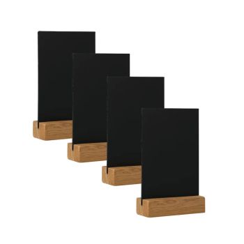 Deflecto Double Sided A4 Countertop Chalkboard Information Display Dark Oak (Pack of 4) TCB-A4-OAKX4