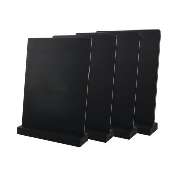 Deflecto Double Sided A4 Countertop Chalkboard Information Display Black (Pack of 4) TCB-A4-BLKX4