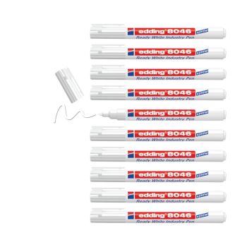 Edding 8046 Ready White Industry Pen Folding Box (Pack of 10) 4-8046049