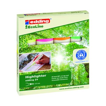 Edding E-24/4 EcoLine Highlighter Assorted (Pack of 4) 4-24-4