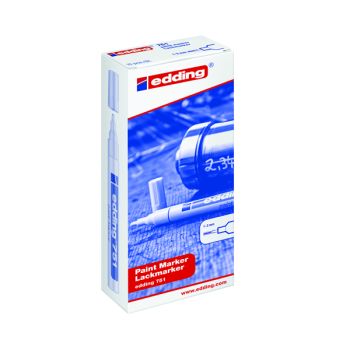 Edding 751 Bullet Tip Paint Marker Fine White (Pack of 10) 751-049