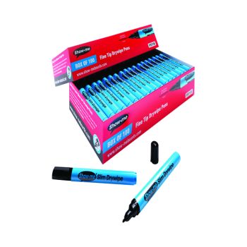 Show-me Drywipe Marker Fine Tip Black (Pack of 100) FPCP100