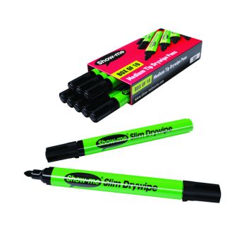 Show-me Drywipe Marker Medium Tip Black (Pack of 10) SDP