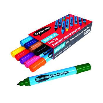 Show-me Drywipe Marker Fine Tip Assorted (Pack of 10) FSDP10A