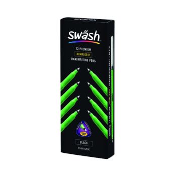 Swash KOMFIGRIP Handwriting Pen Black (Pack of 12) THW12BK