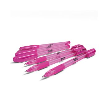 Swash Triangular Ballpoint Pens with Rubber Grip 40 Pink + 3 Purple (Pack of 43) BBT40PK