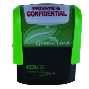 COLOP Green Line Word Stamp PRIVATE & CONFIDENTIAL Red P20GLPRI